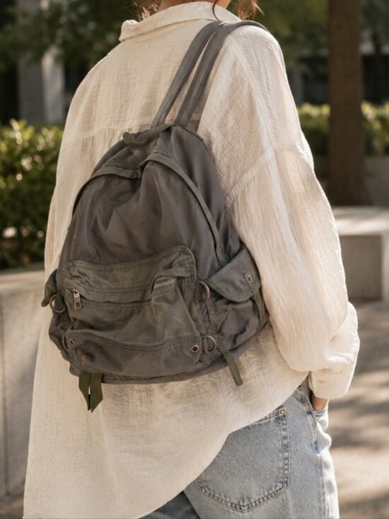 GAP Handbags - GAP Utility Nylon Backpack | Y2K Gorpcore Cargo Backpack | Army Green